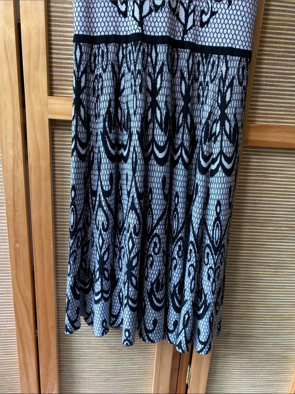 Cynthia Rowley Smashing Black & White Knit Dress Sz L - Picture 4 of 6